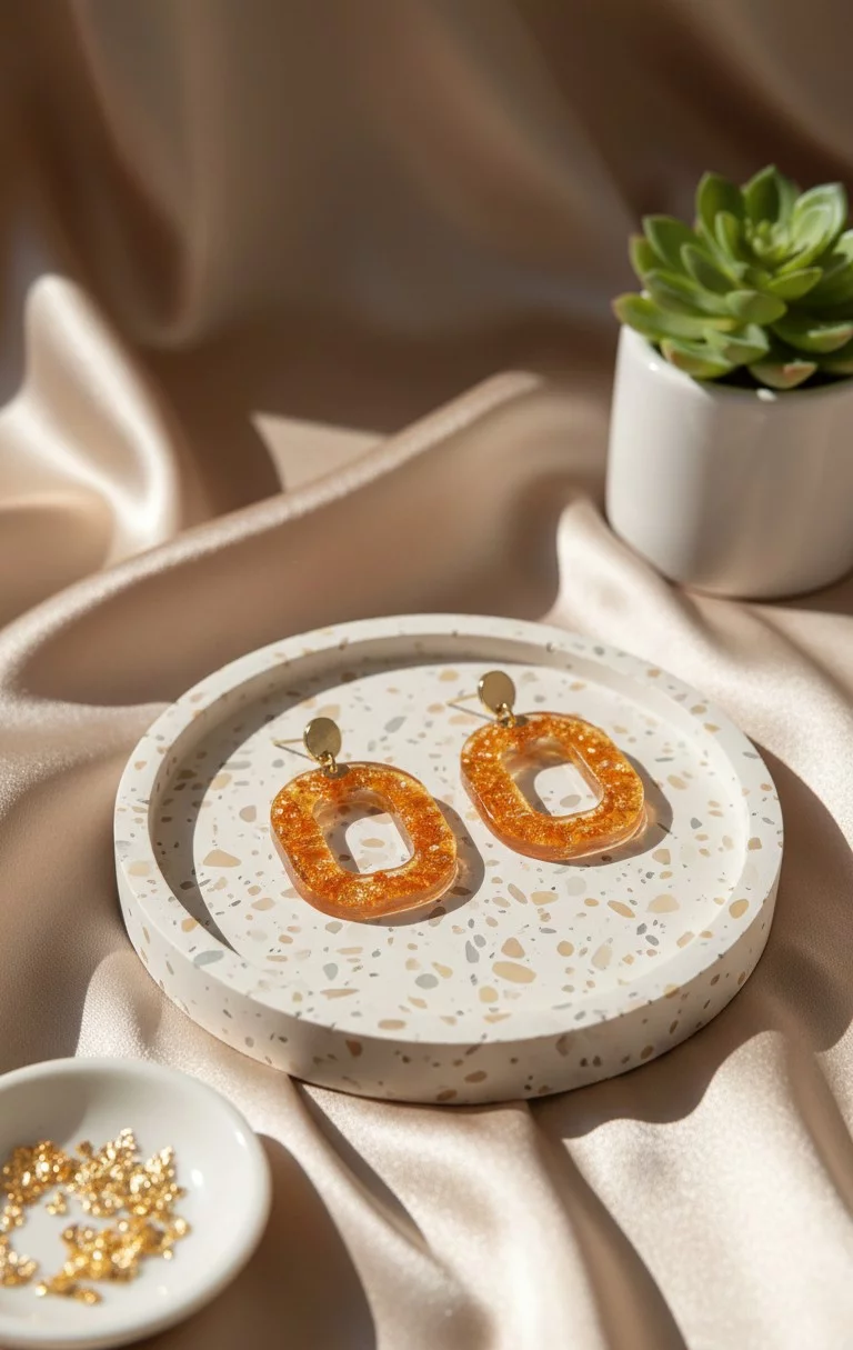 Boucles d’Oreilles "Ambre Solaire" en Résine