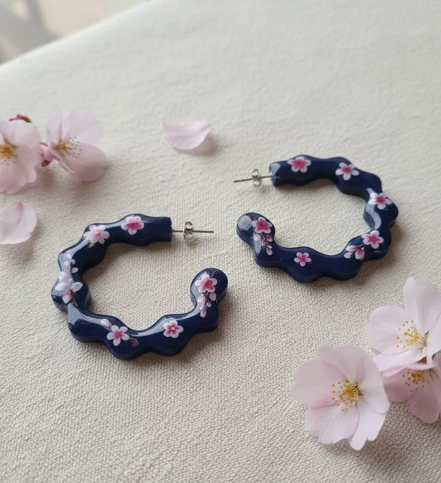 Créoles "Fleurs de Cerisier"