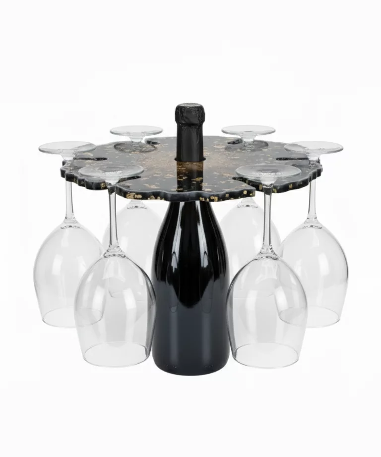 Support à Verres Artisanal "Nuit Étoilée" + 6 verres