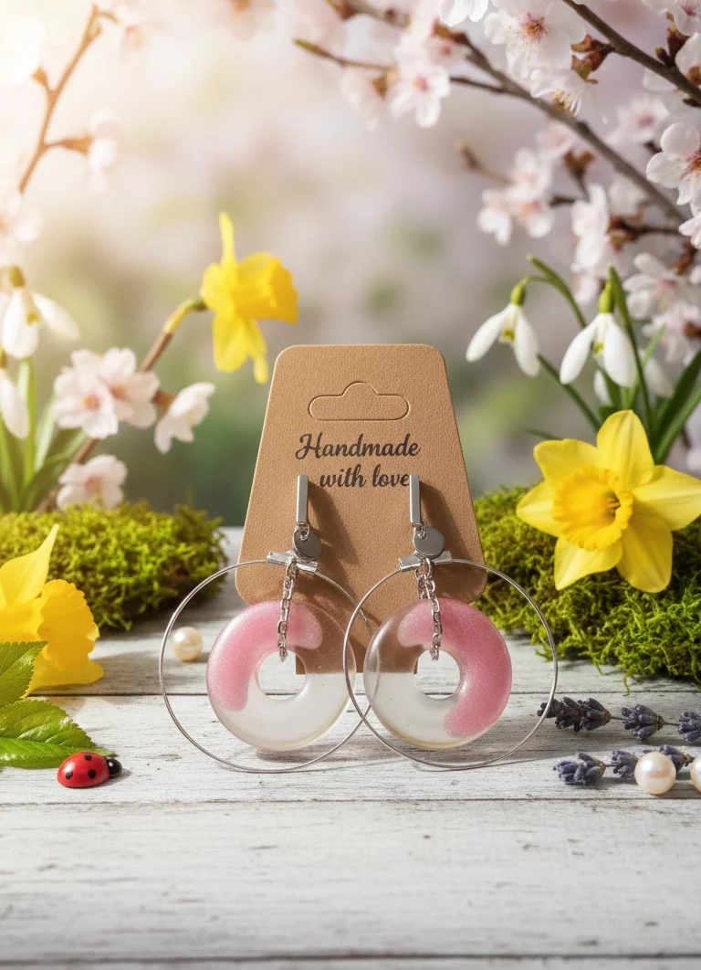 Boucles d'Oreilles "Équilibre Rose"